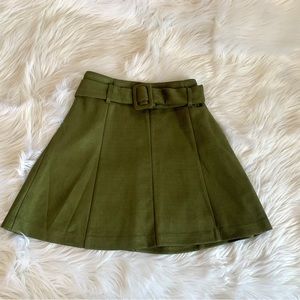 belted mini skirt green medium